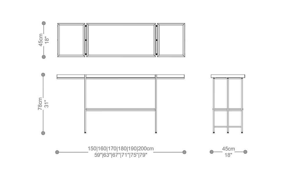 Image of the main dimensions of the product